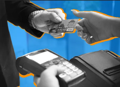 paying on an eftpos machine with a bank or credit card becuase the customer trusts the business