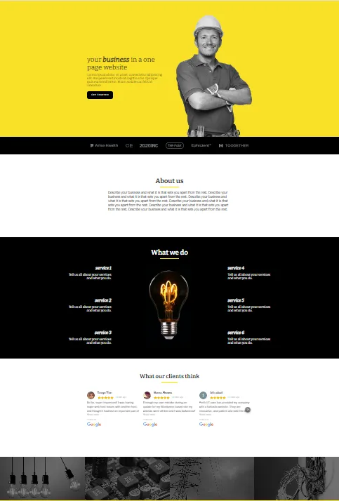 Single Page website by Perth IT Care Template #1