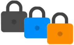 3 coloured padlocks for extra security for perth it care web products