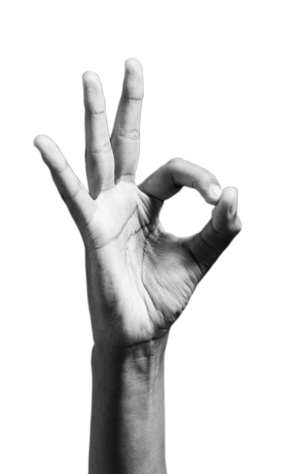a hand giving the "everythings ok" sign