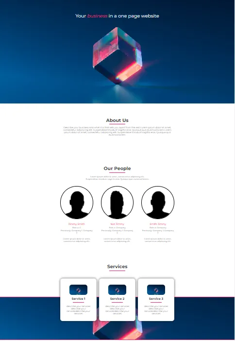 Single Page website by Perth IT Care Template #2
