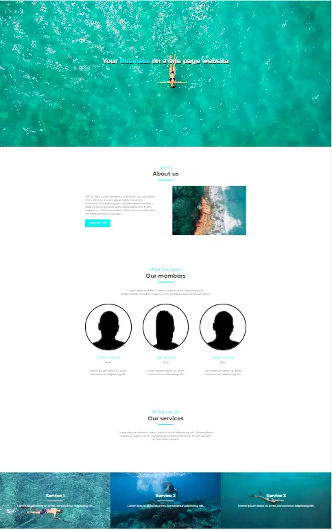 Single Page website by Perth IT Care Template #3