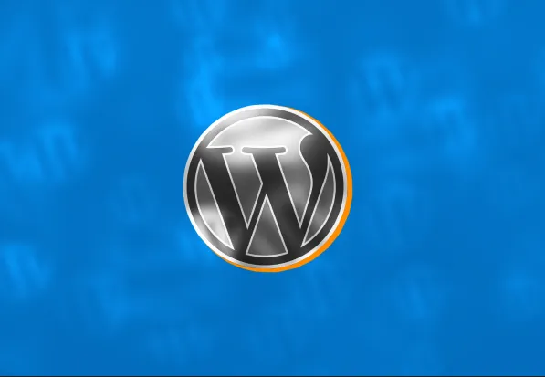 the wordpress logo on a blue background